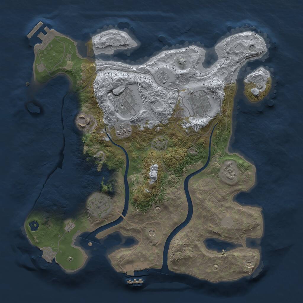 Rust Map: Procedural Map, Size: 3000, Seed: 27457757, 11 Monuments