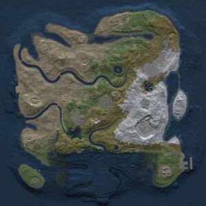 Thumbnail Rust Map: Procedural Map, Size: 3500, Seed: 820831332, 13 Monuments