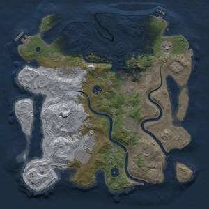 Thumbnail Rust Map: Procedural Map, Size: 3500, Seed: 2023781066, 15 Monuments