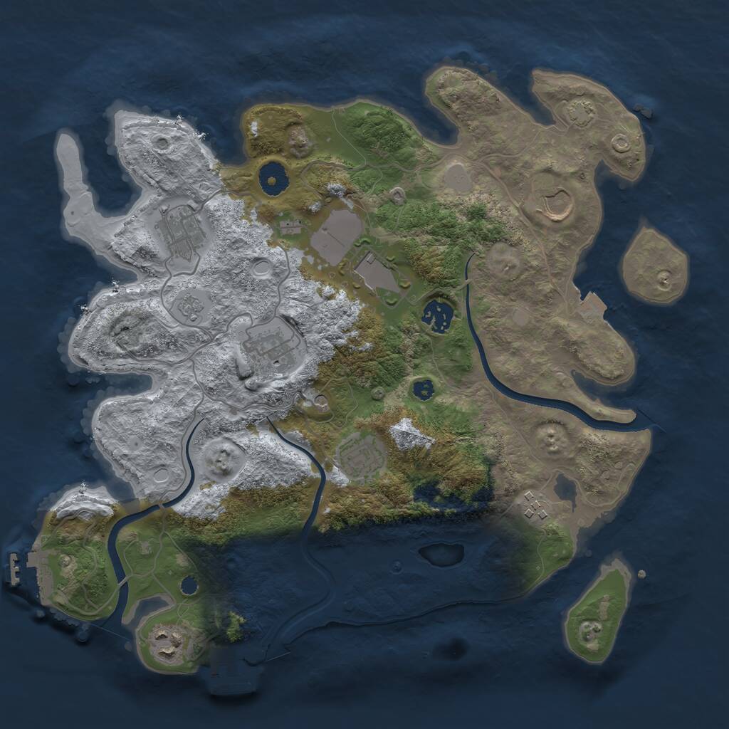 Rust Map: Procedural Map, Size: 3500, Seed: 1581748359, 14 Monuments
