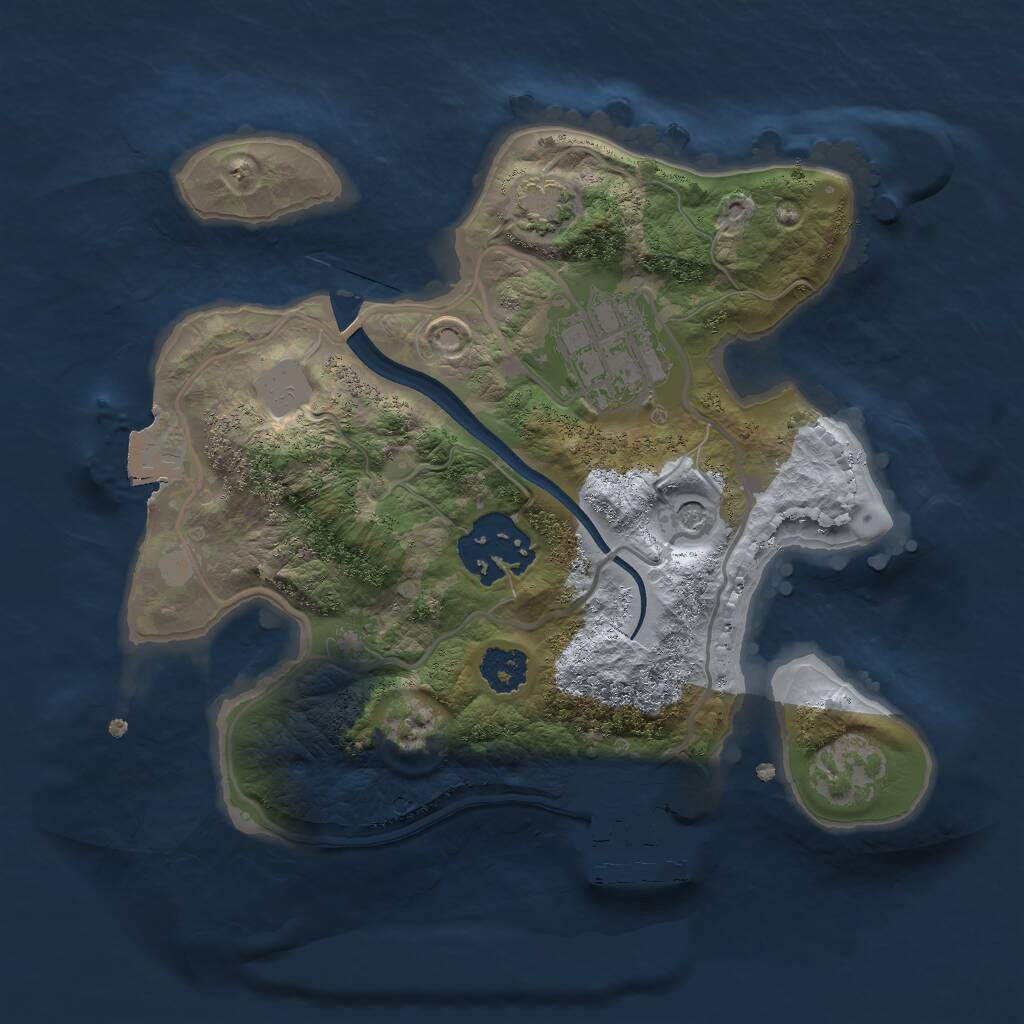 Rust Map: Procedural Map, Size: 2200, Seed: 474921551, 6 Monuments