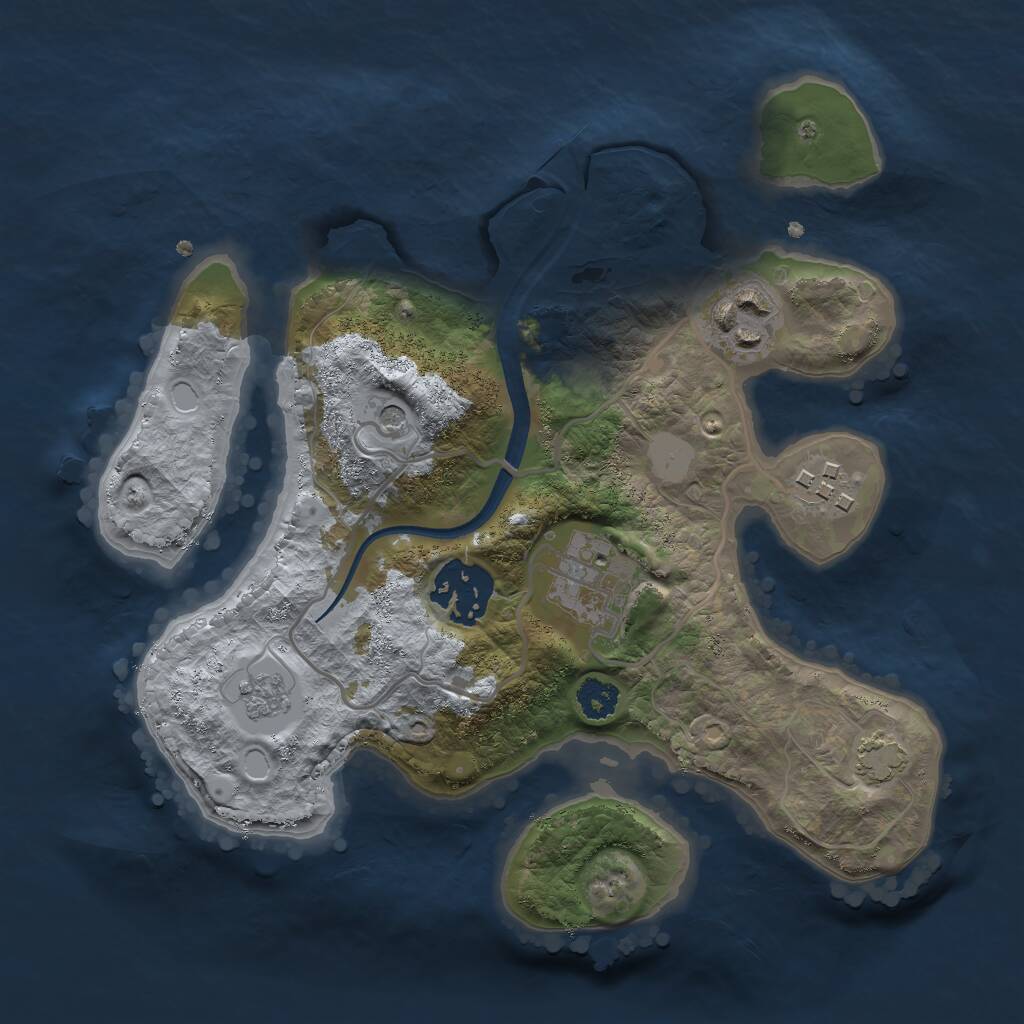 Rust Map: Procedural Map, Size: 2500, Seed: 49606766, 8 Monuments