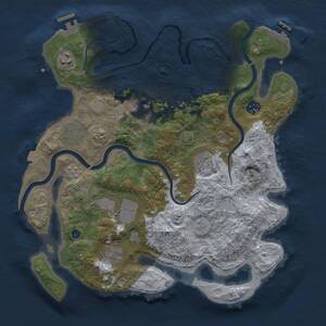 Thumbnail Rust Map: Procedural Map, Size: 3600, Seed: 1231666775, 14 Monuments