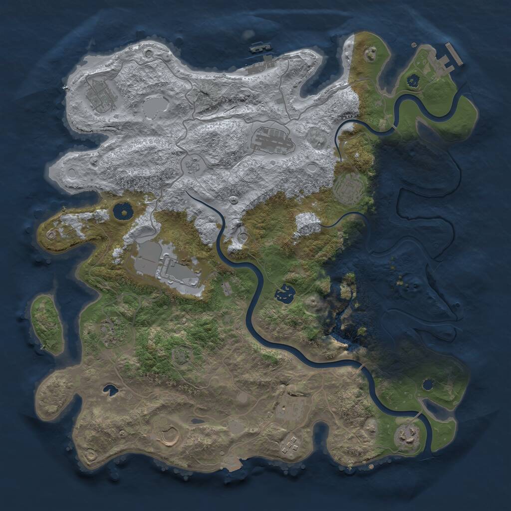 Rust Map: Procedural Map, Size: 4000, Seed: 998195, 16 Monuments