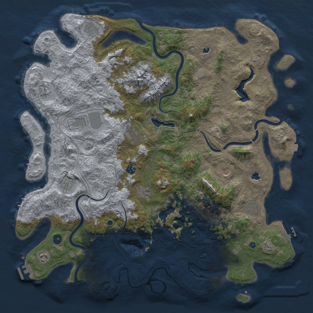 Rust Map: Procedural Map, Size: 5000, Seed: 20260418, 17 Monuments