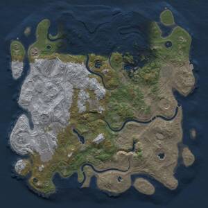 Thumbnail Rust Map: Procedural Map, Size: 4500, Seed: 1162378233, 16 Monuments