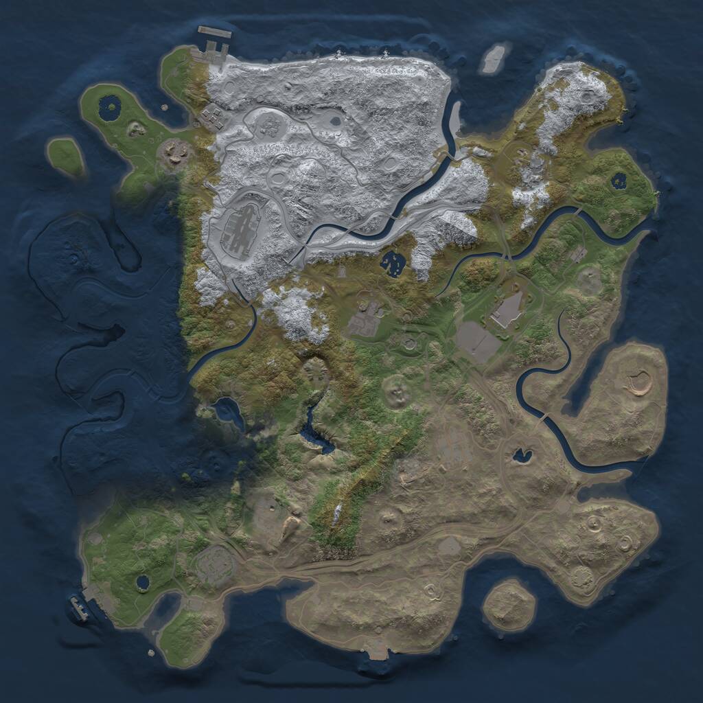 Rust Map: Procedural Map, Size: 4250, Seed: 1403033413, 17 Monuments