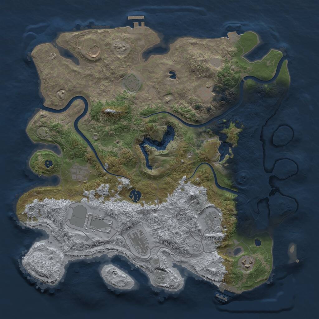 Rust Map: Procedural Map, Size: 4000, Seed: 742955915, 16 Monuments