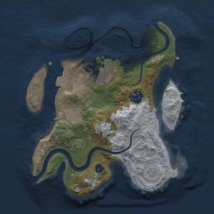Thumbnail Rust Map: Procedural Map, Size: 2500, Seed: 2014456899, 5 Monuments
