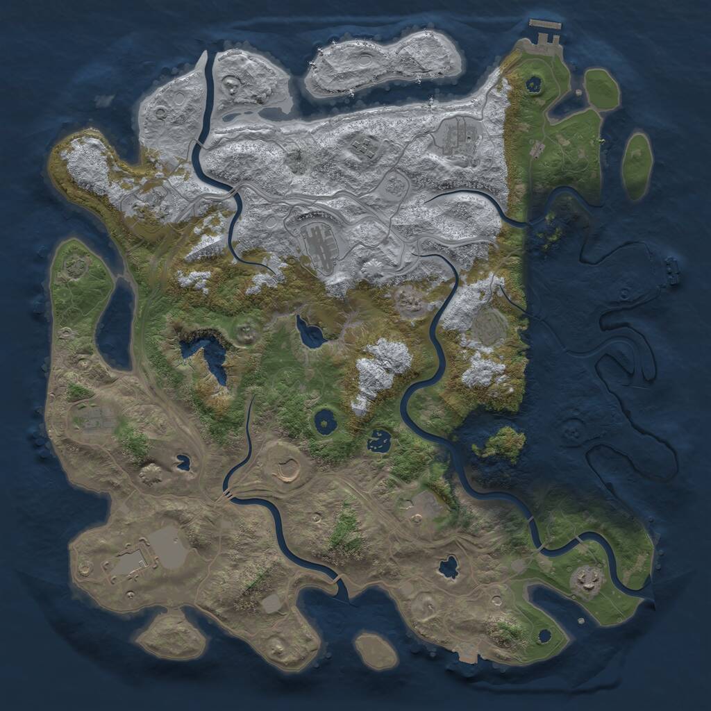 Rust Map: Procedural Map, Size: 4500, Seed: 687808785, 17 Monuments
