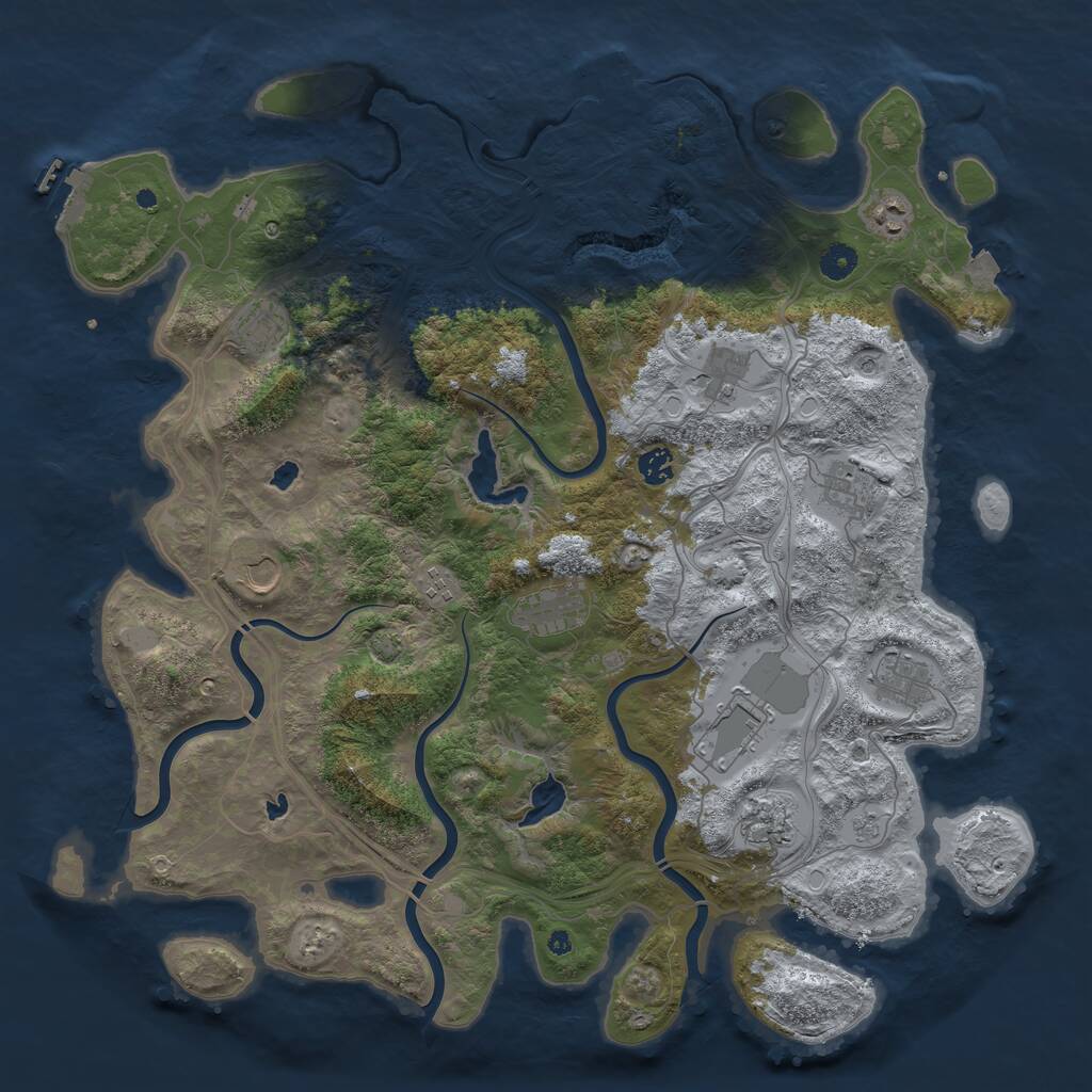 Rust Map: Procedural Map, Size: 4500, Seed: 67854, 17 Monuments