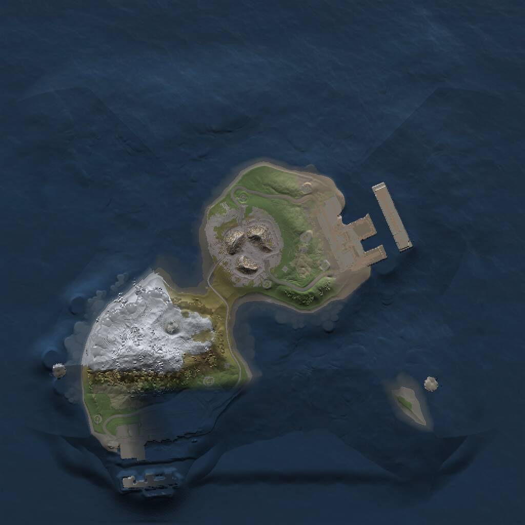Rust Map: Procedural Map, Size: 1500, Seed: 1134, 4 Monuments