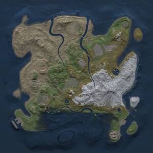 Thumbnail Rust Map: Procedural Map, Size: 3500, Seed: 33518, 14 Monuments