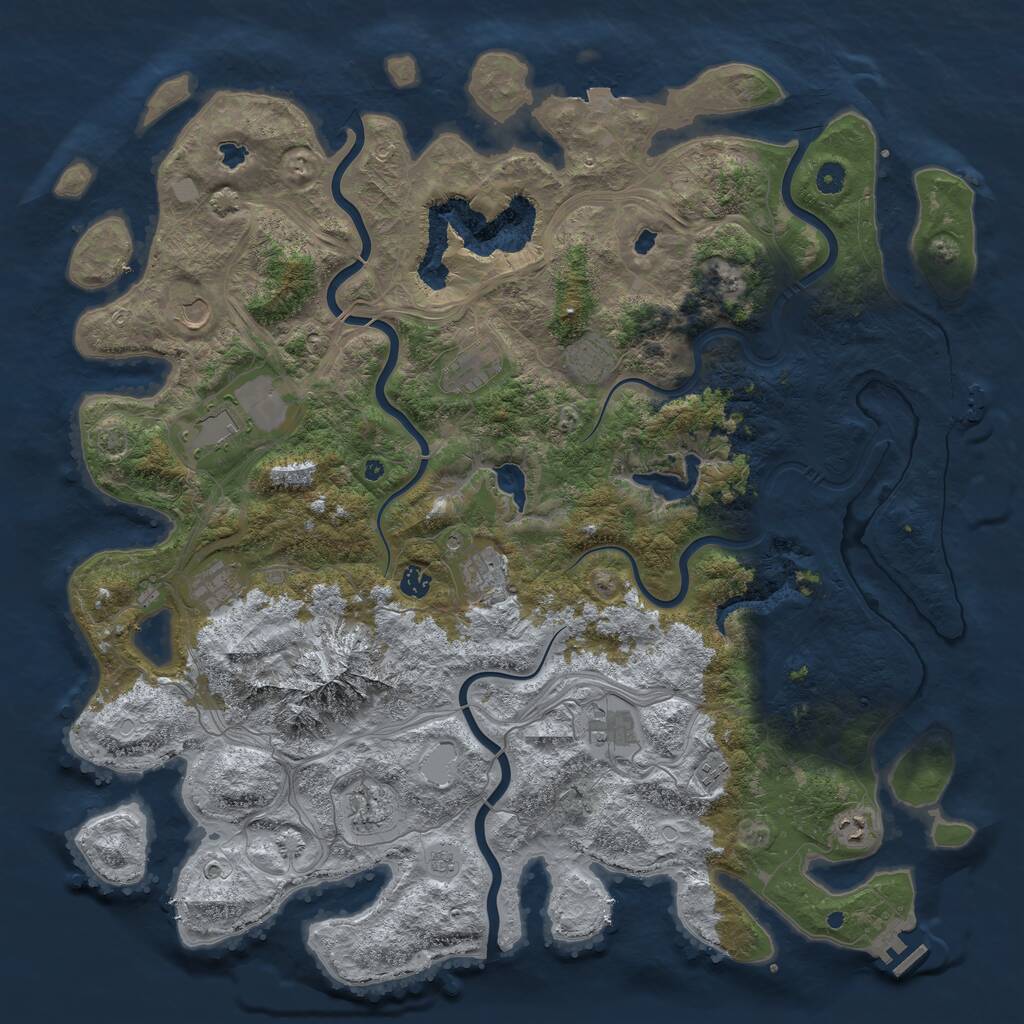 Rust Map: Procedural Map, Size: 5000, Seed: 1103158132, 17 Monuments