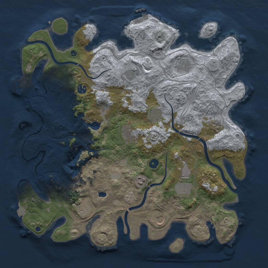 Rust Map: Procedural Map, Size: 4250, Seed: 2015426701, 17 Monuments