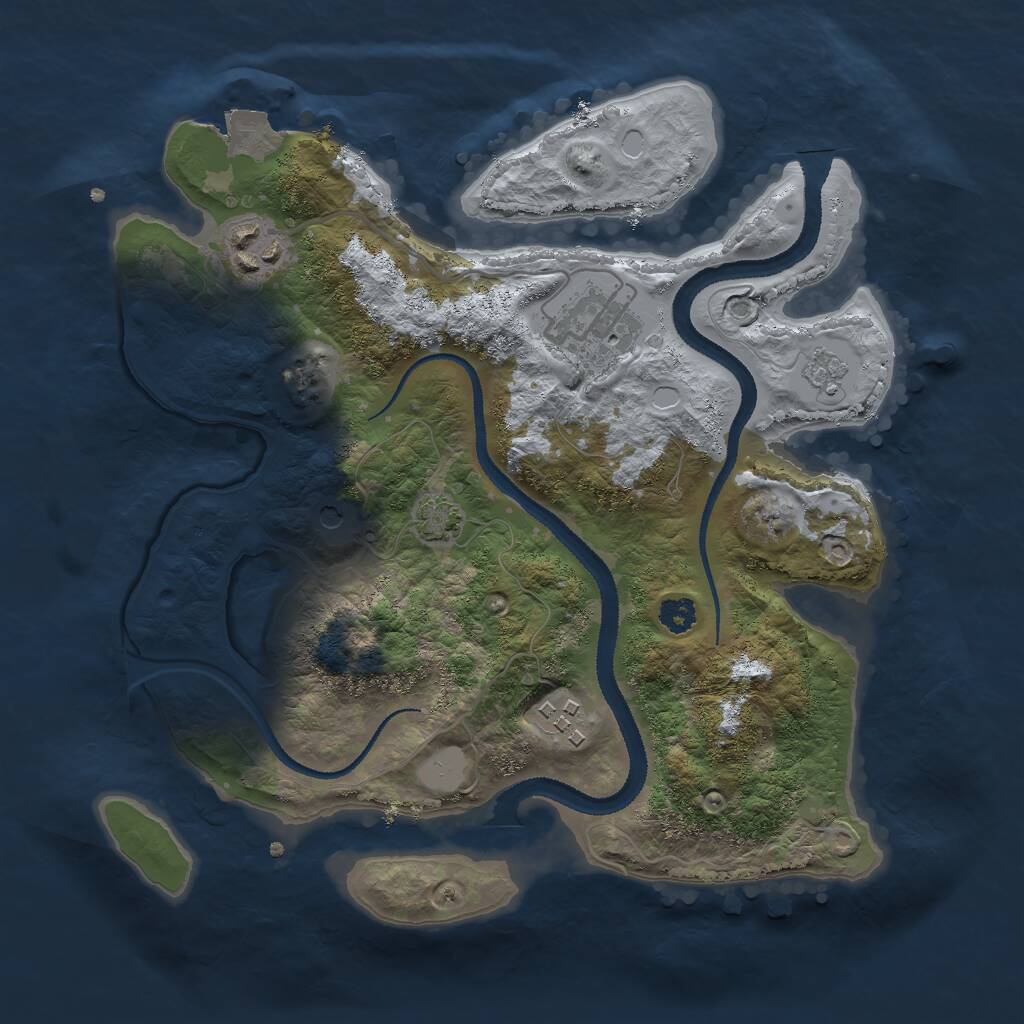 Rust Map: Procedural Map, Size: 2800, Seed: 399035969, 7 Monuments