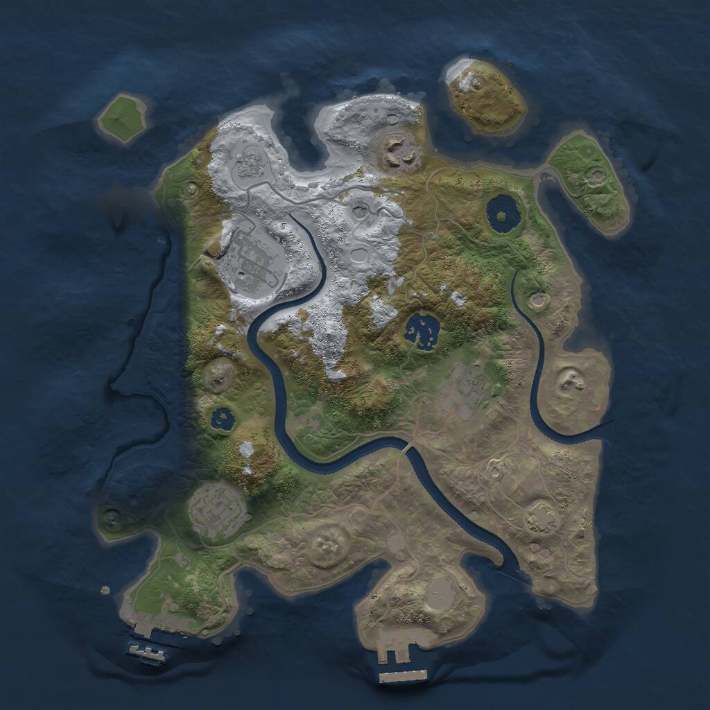 Rust Map: Procedural Map, Size: 3000, Seed: 1551180378, 11 Monuments