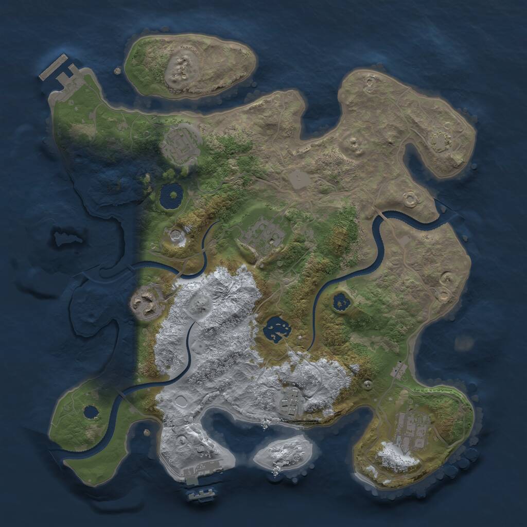 Rust Map: Procedural Map, Size: 3100, Seed: 577480541, 11 Monuments