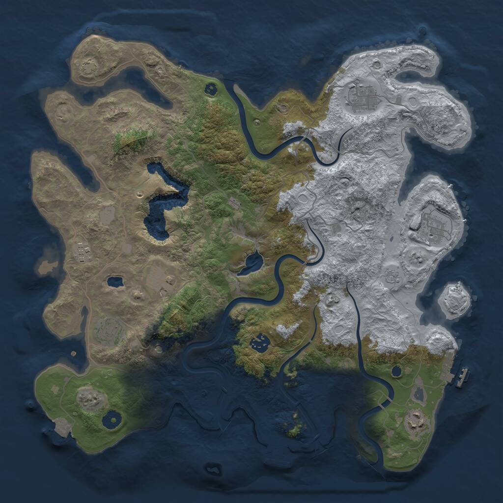 Rust Map: Procedural Map, Size: 4000, Seed: 208545532, 13 Monuments