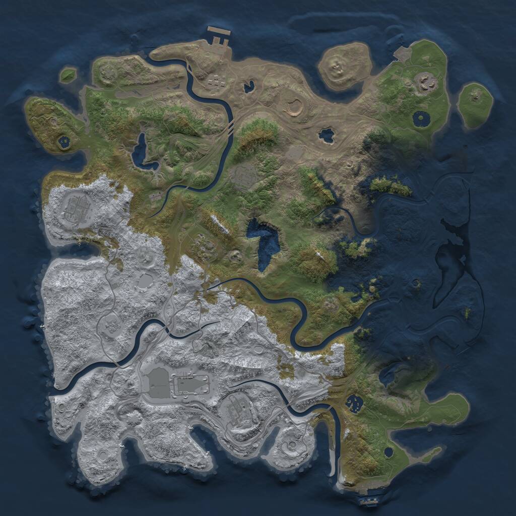 Rust Map: Procedural Map, Size: 4500, Seed: 274, 15 Monuments