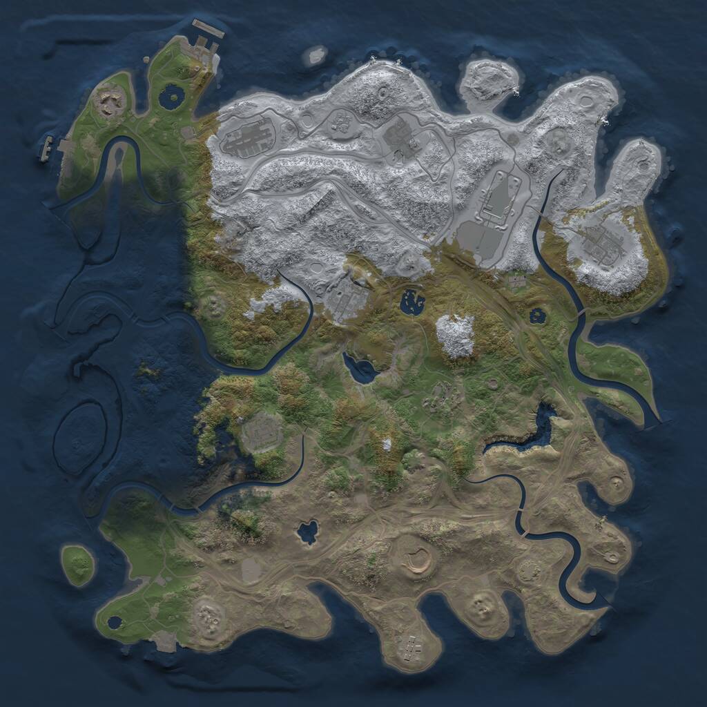 Rust Map: Procedural Map, Size: 4250, Seed: 339755450, 17 Monuments