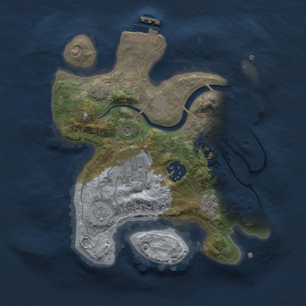 Rust Map: Procedural Map, Size: 2400, Seed: 82877763, 9 Monuments
