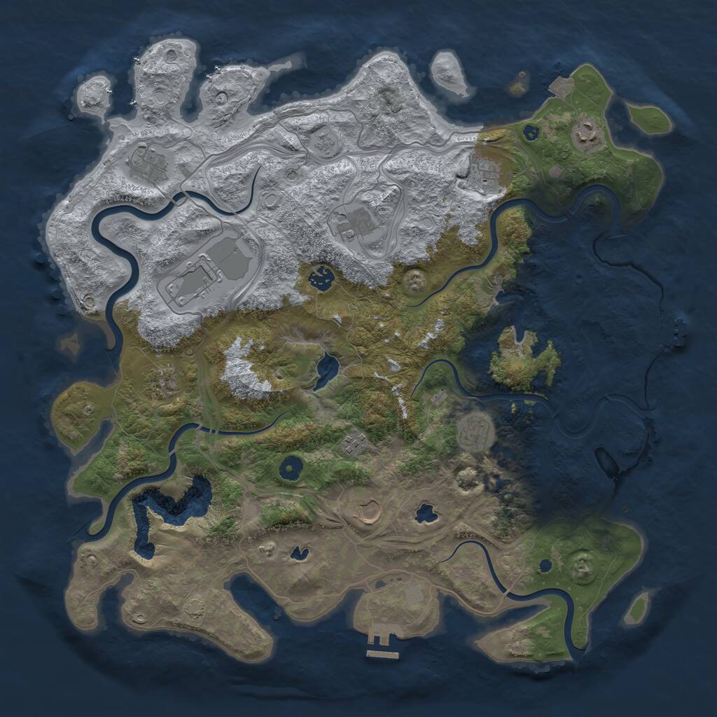 Rust Map: Procedural Map, Size: 4500, Seed: 1701134450, 16 Monuments