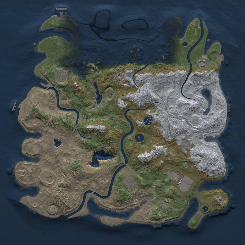 Rust Map: Procedural Map, Size: 4250, Seed: 584480, 16 Monuments