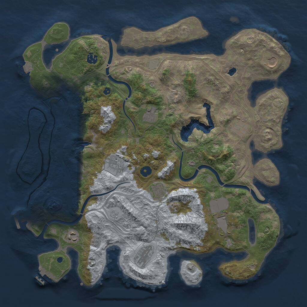 Rust Map: Procedural Map, Size: 4250, Seed: 831856, 16 Monuments