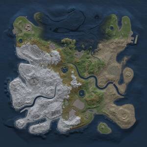 Thumbnail Rust Map: Procedural Map, Size: 3500, Seed: 609665936, 14 Monuments
