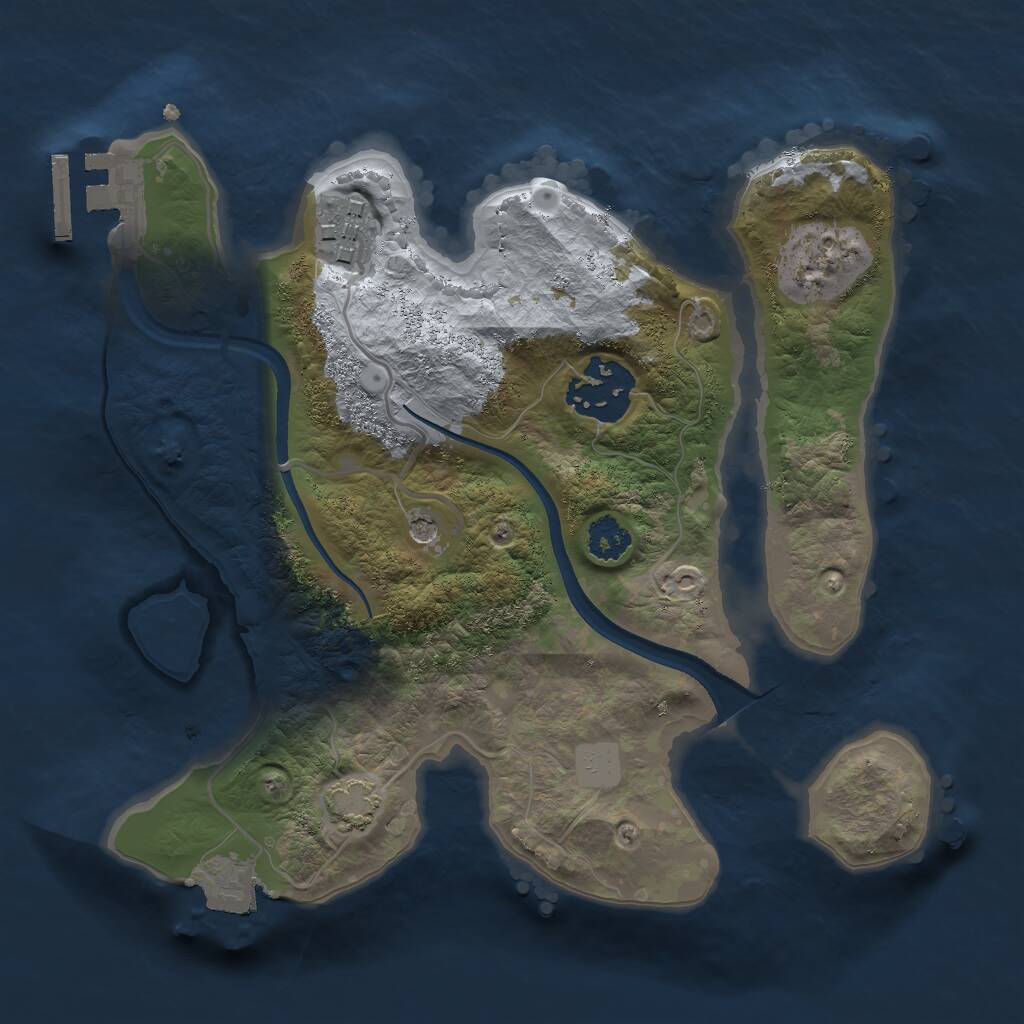 Rust Map: Procedural Map, Size: 2400, Seed: 1445339684, 6 Monuments