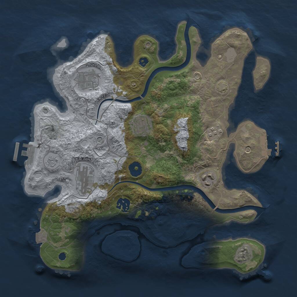 Rust Map: Procedural Map, Size: 3200, Seed: 367948540, 12 Monuments