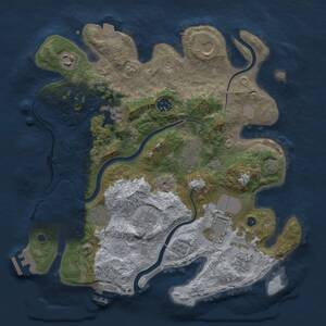 Thumbnail Rust Map: Procedural Map, Size: 3500, Seed: 1865044360, 16 Monuments