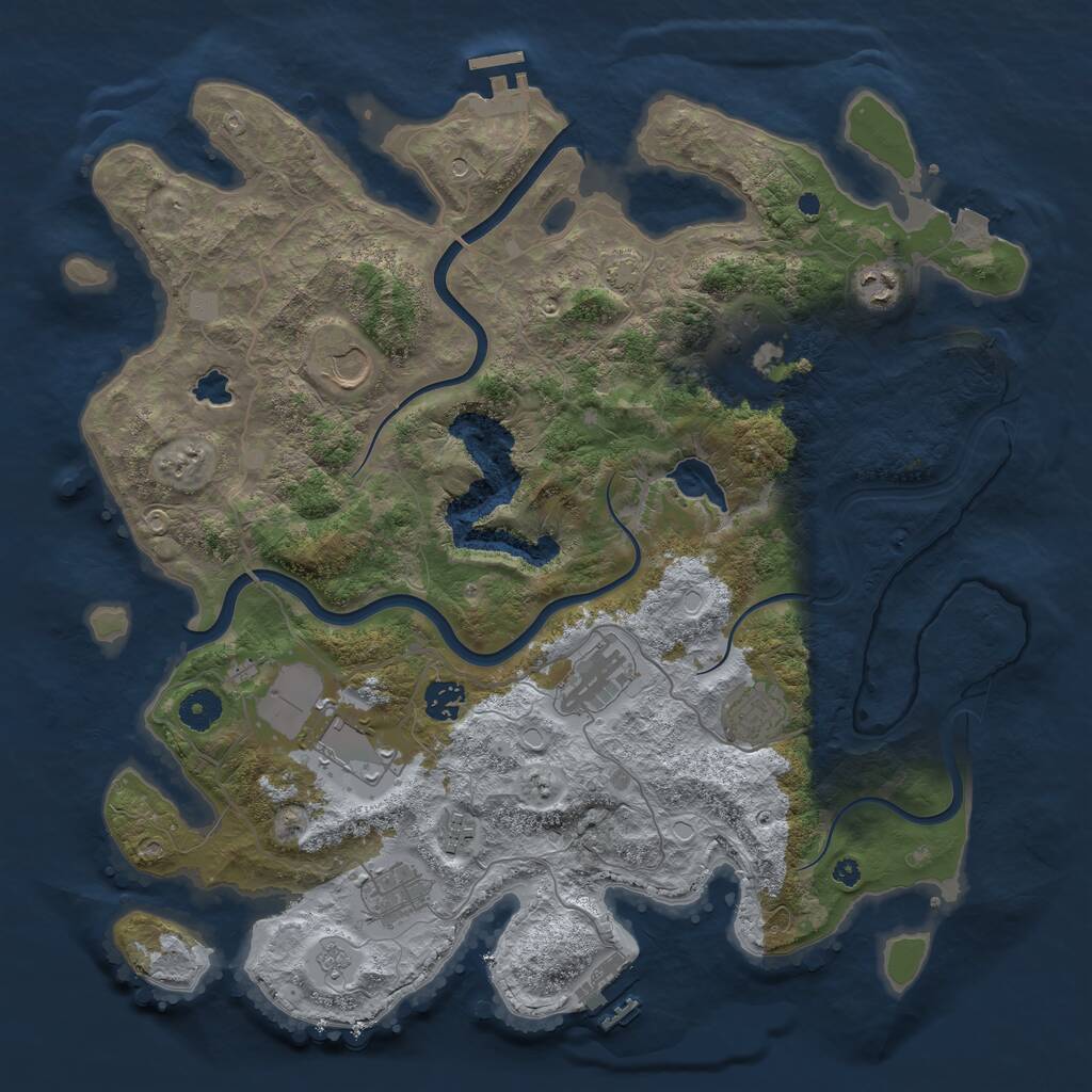 Rust Map: Procedural Map, Size: 4000, Seed: 2469938, 15 Monuments