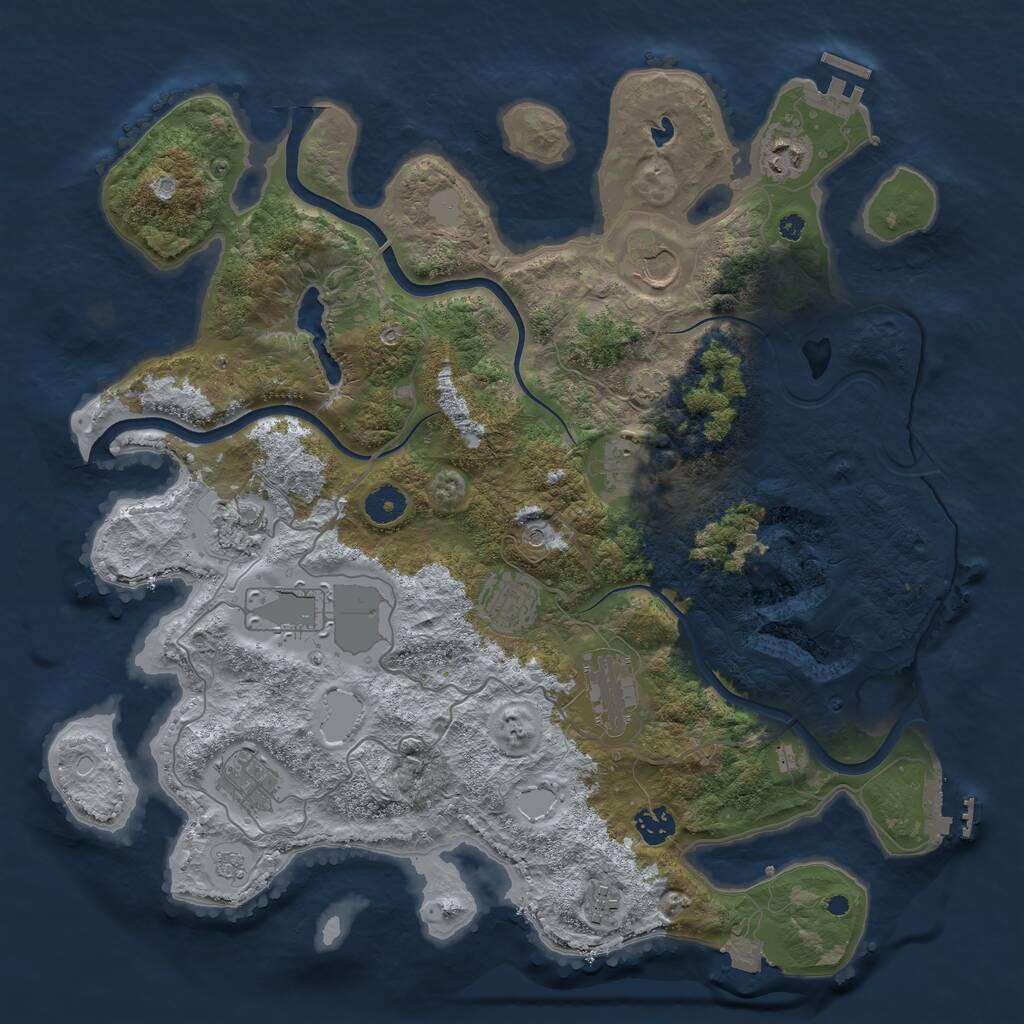 Rust Map: Procedural Map, Size: 4000, Seed: 8855112, 16 Monuments