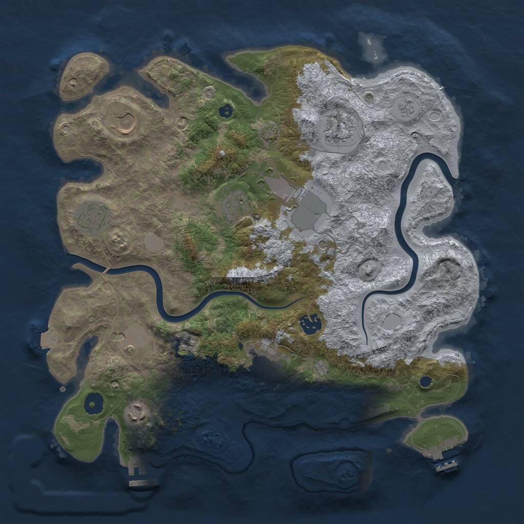 Rust Map: Procedural Map, Size: 3750, Seed: 14178709, 16 Monuments