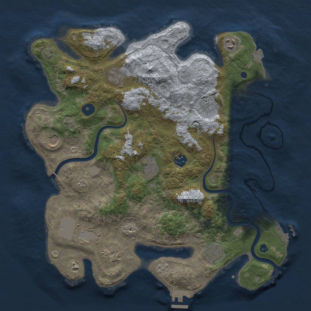 Rust Map: Procedural Map, Size: 3800, Seed: 50090000, 16 Monuments