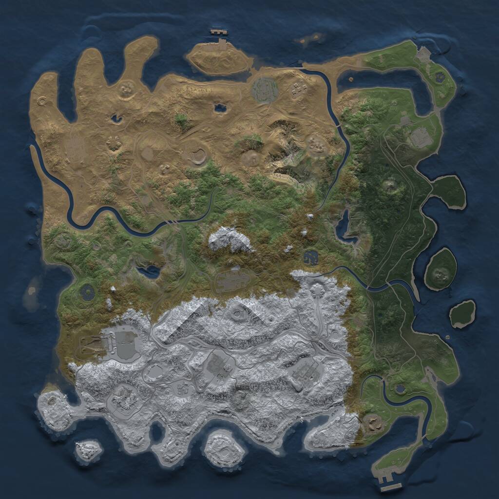 Rust Map: Procedural Map, Size: 4750, Seed: 1087441261, 17 Monuments