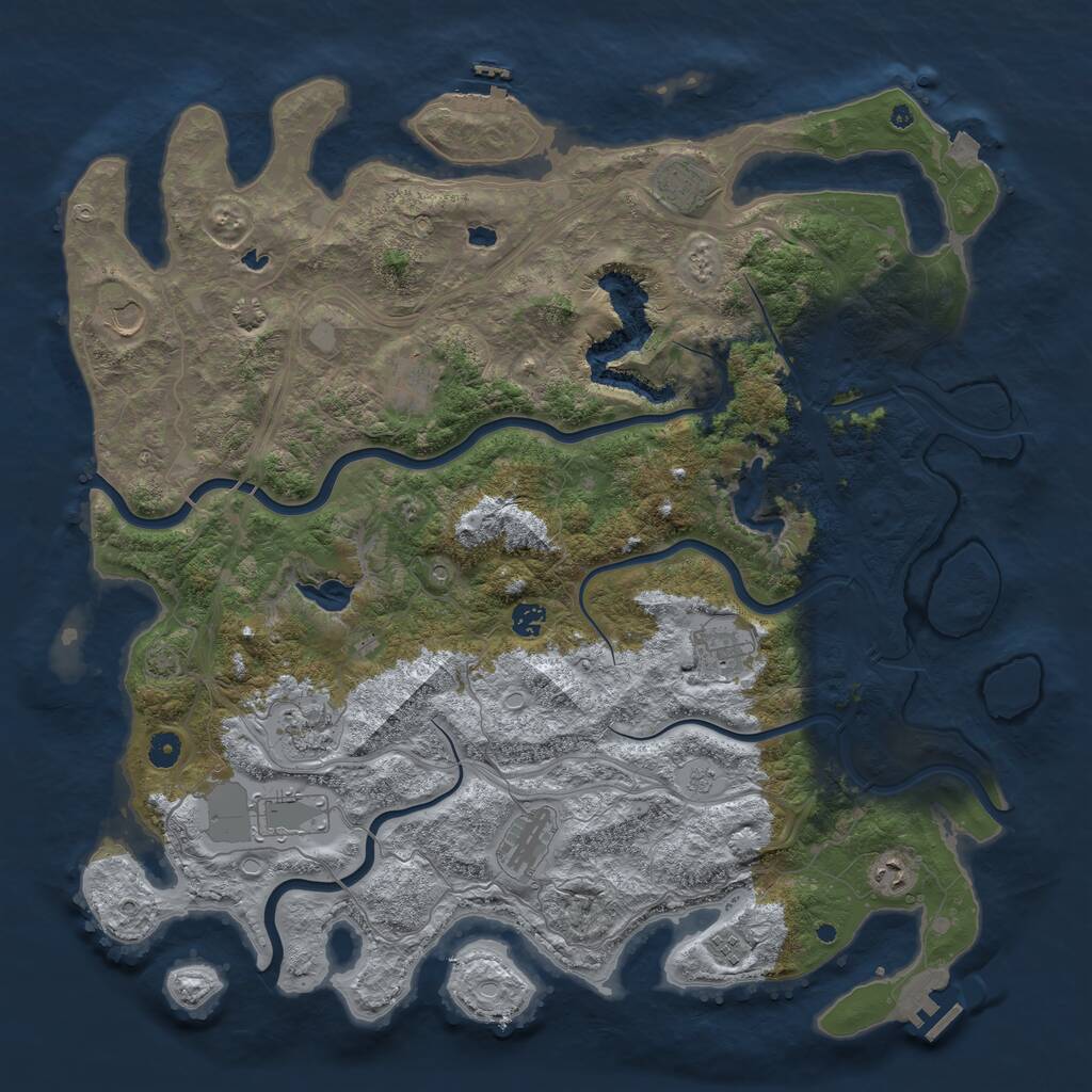 Rust Map: Procedural Map, Size: 4750, Seed: 1087441261, 16 Monuments