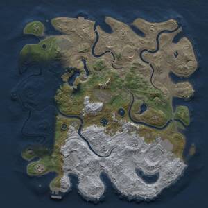 Thumbnail Rust Map: Procedural Map, Size: 4250, Seed: 833681650, 15 Monuments