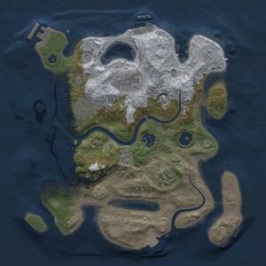 Thumbnail Rust Map: Procedural Map, Size: 3000, Seed: 75883, 11 Monuments