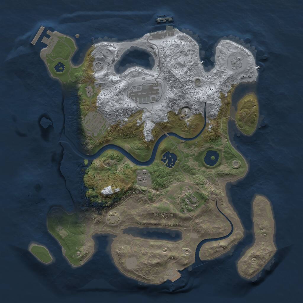 Rust Map: Procedural Map, Size: 3000, Seed: 75883, 11 Monuments