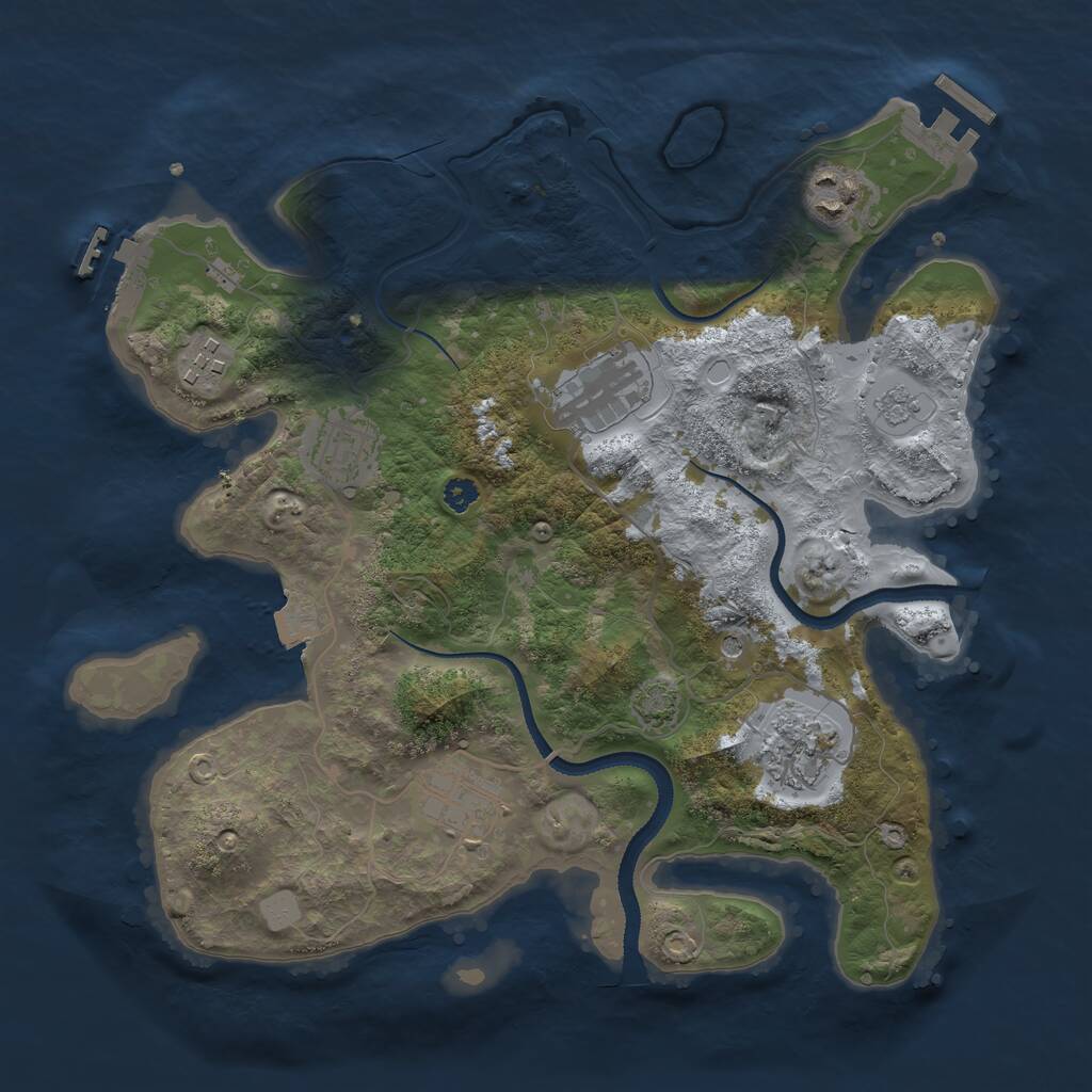 Rust Map: Procedural Map, Size: 3219, Seed: 1337, 12 Monuments