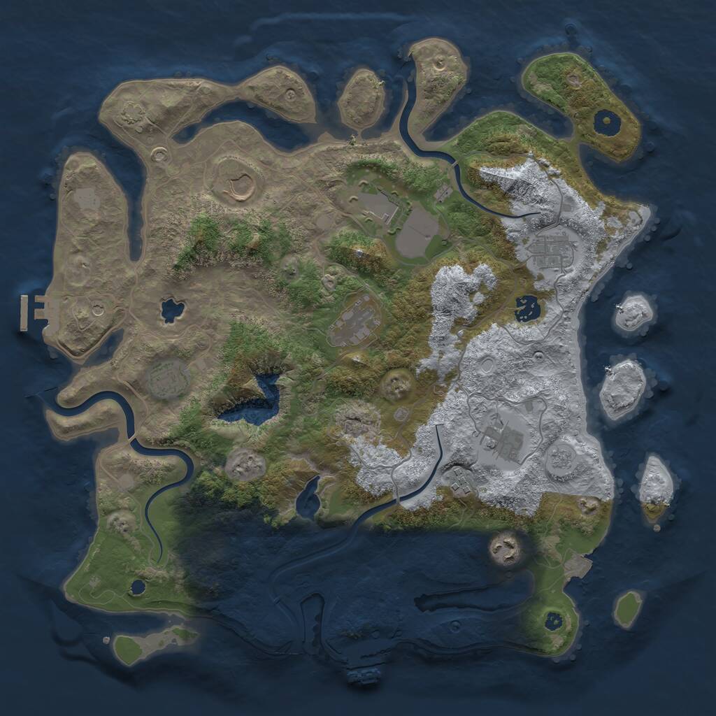 Rust Map: Procedural Map, Size: 4000, Seed: 17786217, 15 Monuments