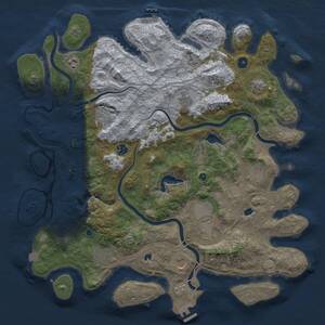 Thumbnail Rust Map: Procedural Map, Size: 4500, Seed: 230410295, 16 Monuments