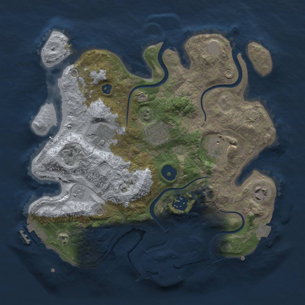 Rust Map: Procedural Map, Size: 3000, Seed: 1383917049, 11 Monuments
