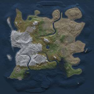 Thumbnail Rust Map: Procedural Map, Size: 3500, Seed: 2141783039, 14 Monuments