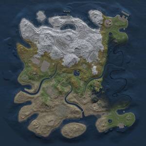 Thumbnail Rust Map: Procedural Map, Size: 3500, Seed: 2108654835, 14 Monuments