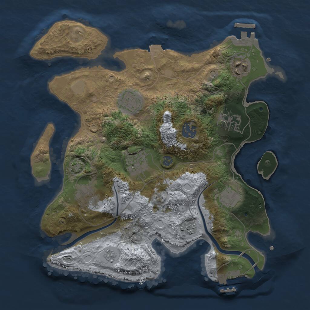 Rust Map: Procedural Map, Size: 3000, Seed: 76064402, 13 Monuments
