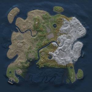 Thumbnail Rust Map: Procedural Map, Size: 3700, Seed: 2032771776, 15 Monuments